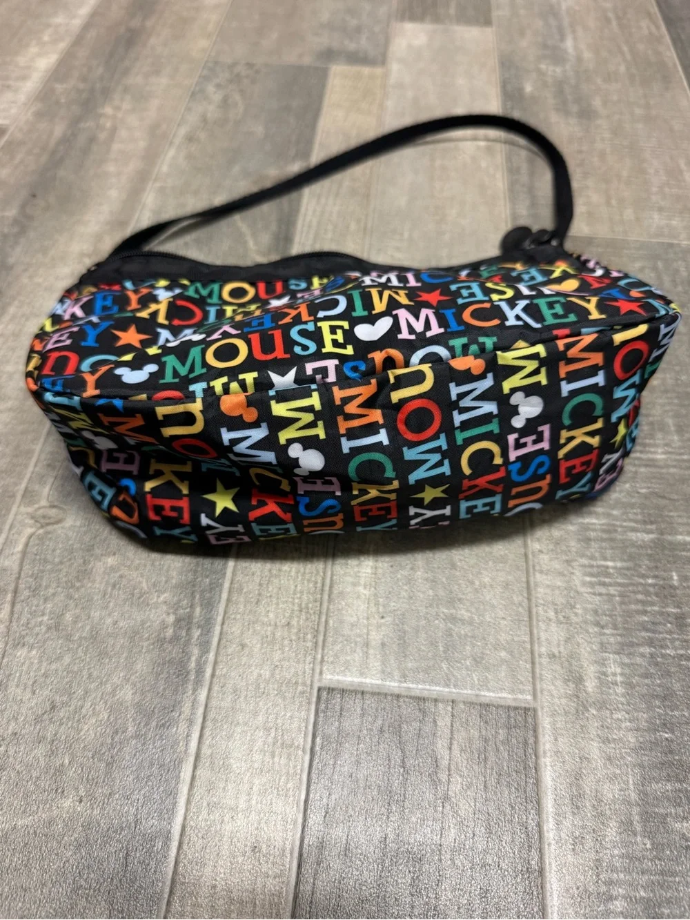 Disney Mickey Mouse Black Shoulder Bag Wristlet Multicolor Designer Minimalist